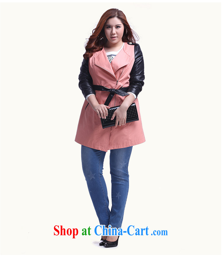 Slim LI Sau 2014 autumn new XL female British military wind knocked color PU leather stitching, long windbreaker Q 5958 card its XL pictures, price, brand platters! Elections are good character, the national distribution, so why buy now enjoy more preferential! Health