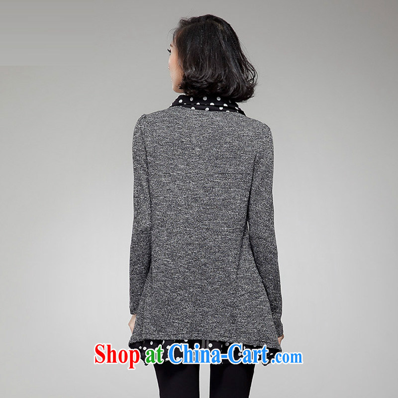 The US Gore touches, spring 2015 new emphasis on MM and indeed increase, women loose the collar long-sleeved leave two solid knit-female gray 4 XL recommends that you 160 - 180 jack, the United States and the quality products, online shopping