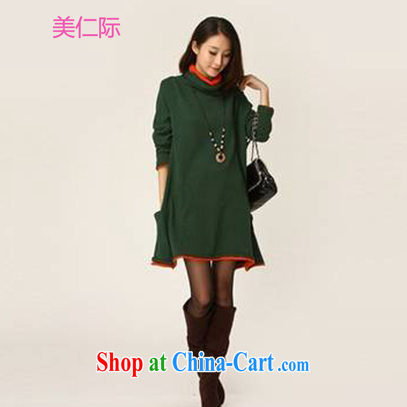 The US, in the winter, the large, female Korean high-collar thick sweater solid dresses MA 12,768 orange hamba, code, the United States, and, on-line shopping