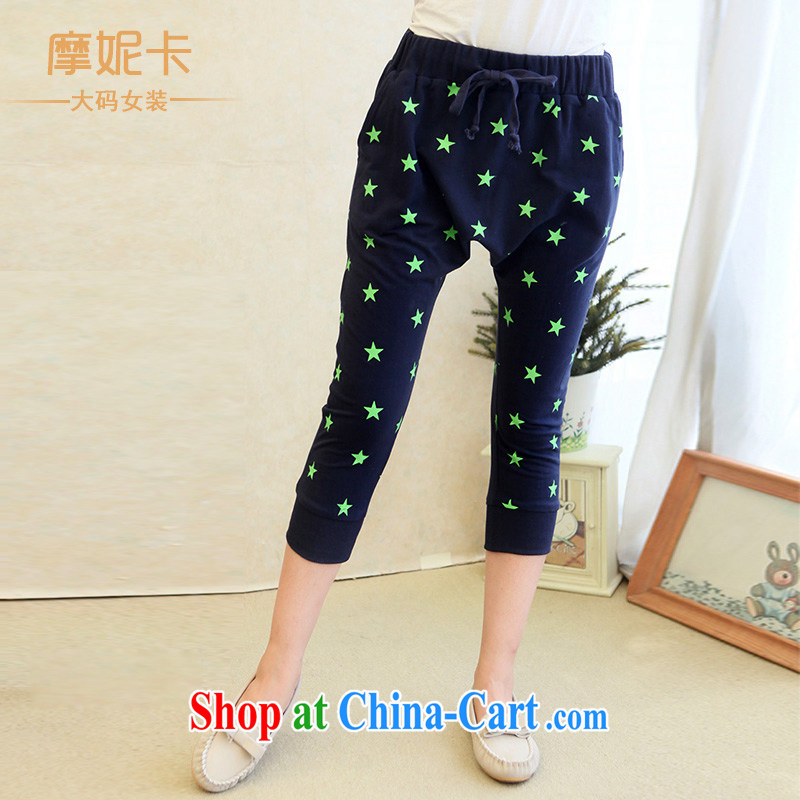 Moses Veronica XL women s 2014 Fall edition with new thick mm very casual graphics thin stretch 7 pants blue XXXXL