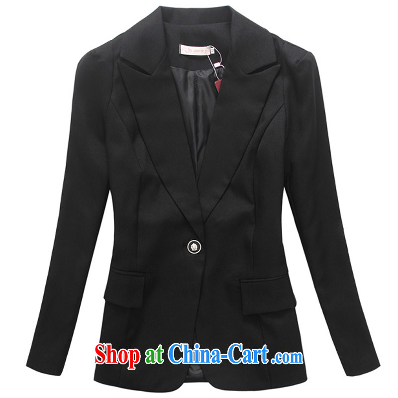 Constitution, and, indeed, blouses 2015 spring new Korean fashion a kernel buckle long casual dress mm thick lapel OL small jacket black 2XL 145 - 165 jack, constitution and clothing, and shopping on the Internet