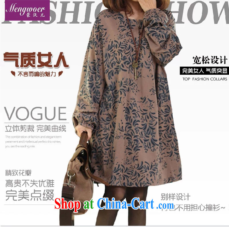 The Kosovo-care 2015 spring loaded new Korean cotton the female loose the code arts van stamp duty long-sleeved dresses card its color XXL