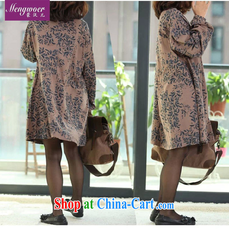The Kosovo-care 2015 spring loaded new Korean cotton the female loose the code arts, stamp duty long-sleeved dresses card its color XXL, Kosovo (mengwoer), online shopping