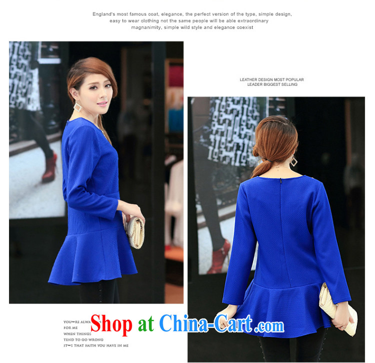 Staff of the fertilizer XL women mm thick autumn 2014 the new Korean thick sister stylish long, long-sleeved shirt T T-shirt S 1712 blue 5 XL pictures, price, brand platters! Elections are good character, the national distribution, so why buy now enjoy more preferential! Health