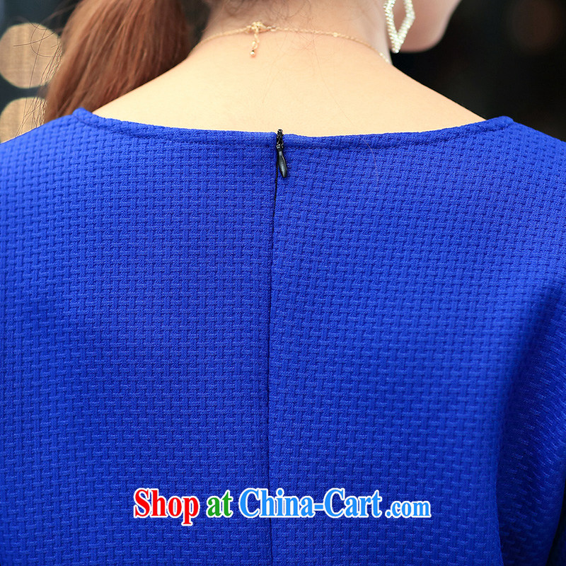 Staff of the fertilizer XL women mm thick autumn 2014 the new Korean version thick sister stylish long-sleeved shirt T shirt S 1712 blue 5 XL, Director (Smeilovly), online shopping