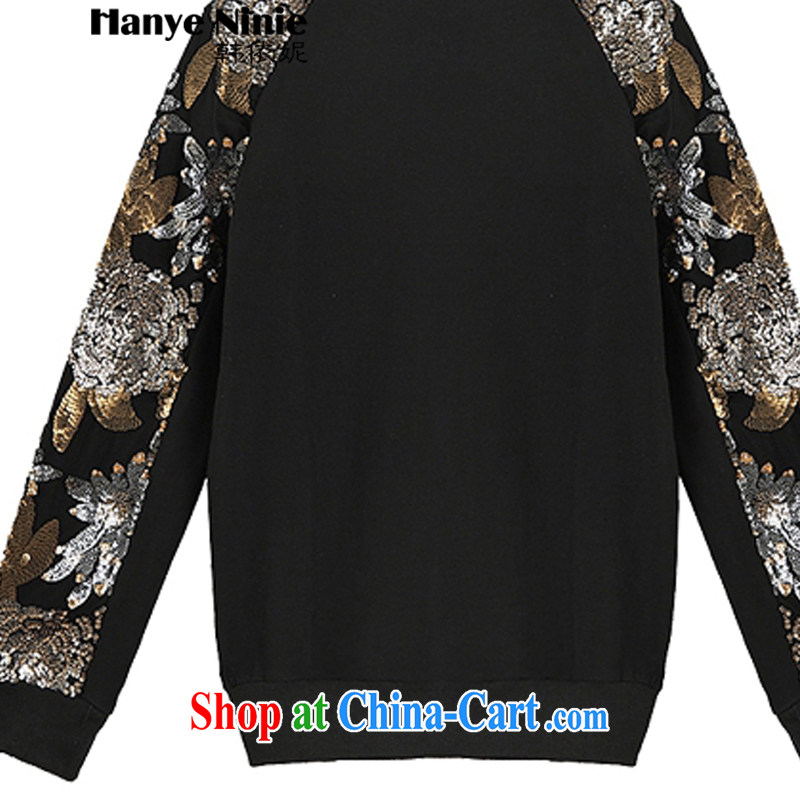 In accordance with South Korea Connie 2015 spring on the new larger female manual fine, solid knit jacket 1151 black XXXXXL, Korea according to Connie (Hanye Ninie), shopping on the Internet