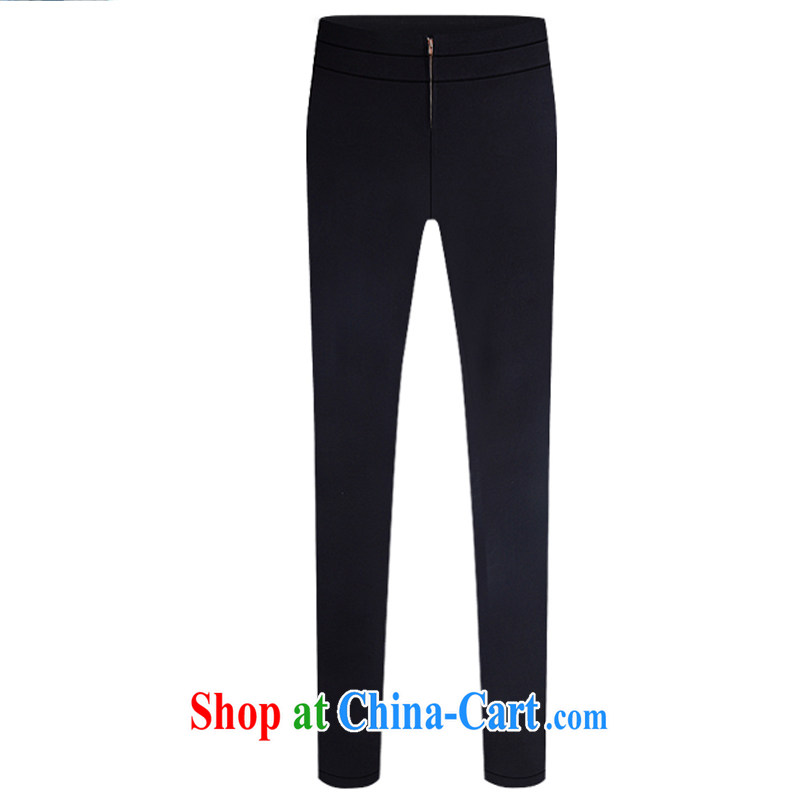 Here you can spring 2015 in Europe and America, the larger female 200 Jack knitted elastic thin graphics thin pencil Castor, Zip through solid Trouser press - 8086 black XXXXXL, here (KOSHION), shopping on the Internet