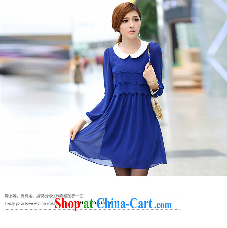 A leaf fall 2014 new, the fertilizer significantly, long-sleeved video thin ice woven dresses blue XXXXXL pictures, price, brand platters! Elections are good character, the national distribution, so why buy now enjoy more preferential! Health