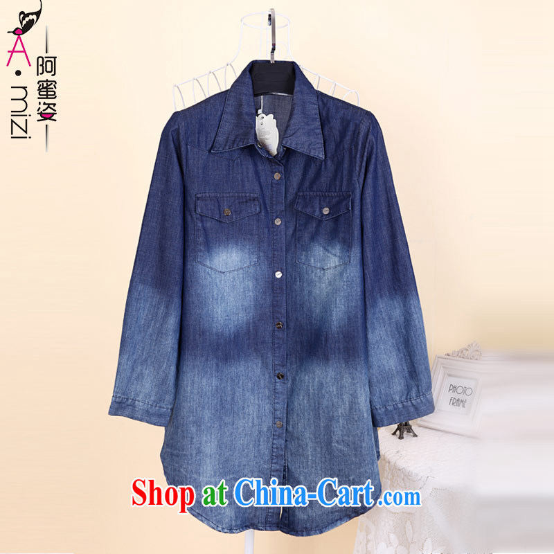 The honey autumn beauty with new, larger ladies' relaxed denim shirt girls long-sleeved T-shirt washable shirt jacket shirt 9157 denim blue large code L recommendations 150 175 jack, honey, and the Code women, shopping on the Internet