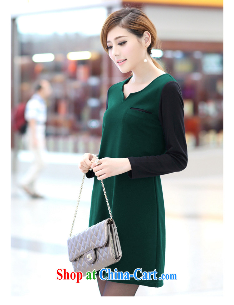 Staff of the fat increase, female 200 Jack mm thick load fall 2014 new Korean style long-sleeved video thin A field dresses S 2648 dark green XXL pictures, price, brand platters! Elections are good character, the national distribution, so why buy now enjoy more preferential! Health