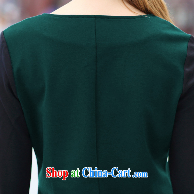 Staff of the fat increase, female Jack 200 mm thick load fall 2014 new Korean stylish long-sleeved video thin A field dresses S 2648 dark green XXL, Director (Smeilovly), online shopping