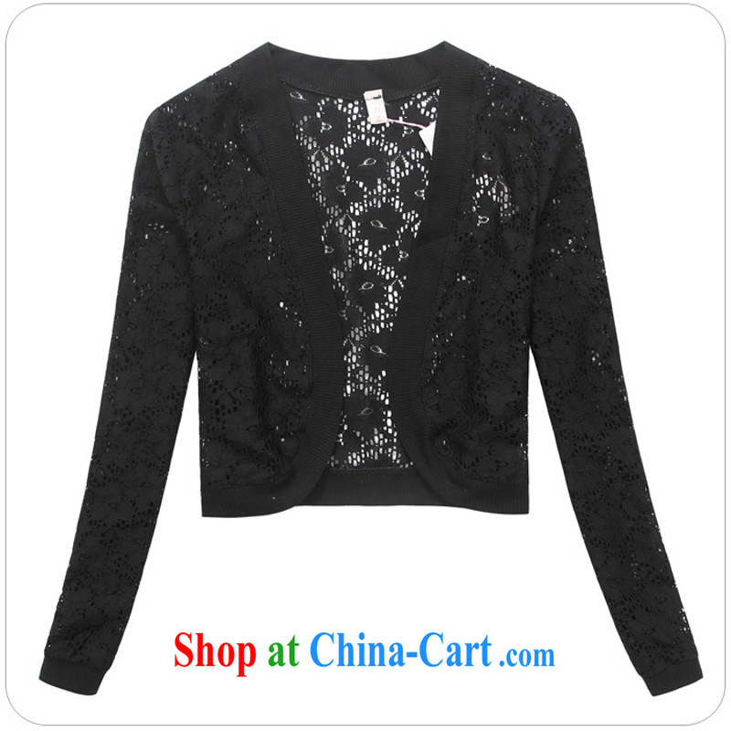 The delivery package as soon as possible-XL Autumn with lace shawl wedding dresses shawls Openwork web take the shoulder thick mm knitting long-sleeved cardigan jacket white cape black 4XL, land is still the garment, shopping on the Internet