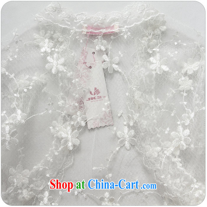 The delivery package as soon as possible-mm thick sweet small shawls elegant temperament OL Lace Embroidery transparent long-sleeved wedding shawl XL cardigan dress jacket cardigan white 3XL pictures, price, brand platters! Elections are good character, the national distribution, so why buy now enjoy more preferential! Health