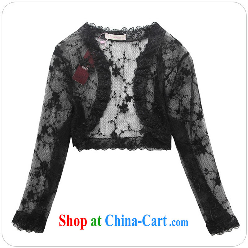 The delivery package as soon as possible-mm thick sweet small shawls elegant temperament OL Lace Embroidery transparent long-sleeved wedding shawl XL cardigan dress jacket cardigan white 3XL, land is still the garment, shopping on the Internet