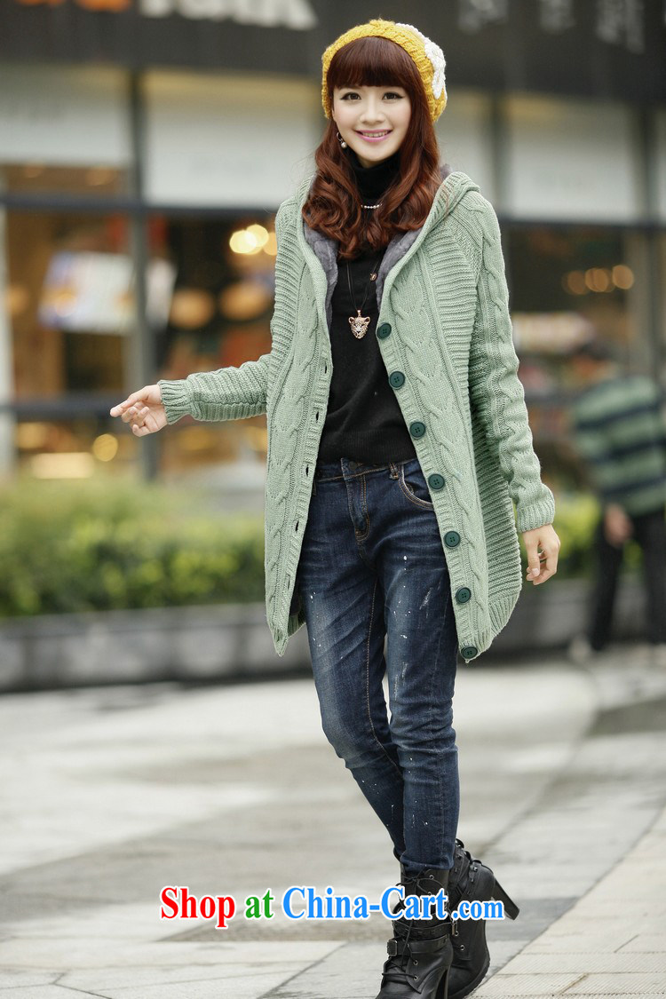 Blue Fox fall and winter new Korean twist click the coin, long cap on T-shirt the lint-free cloth thick warm sweater jacket girls the green is code pictures, price, brand platters! Elections are good character, the national distribution, so why buy now enjoy more preferential! Health