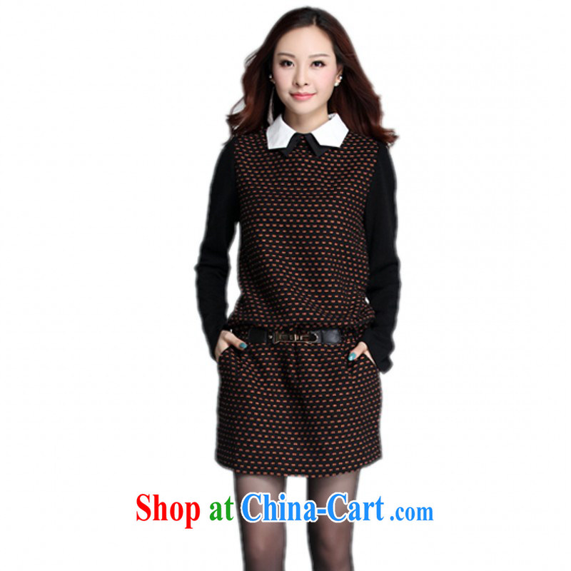 The delivery package mail as soon as possible, focusing on women's clothing dresses fall 2014 the Korean edition OL temperament rough tweed long-sleeved knit short skirt XL lady, white 4 XL approximately 175 - 185 jack, constitution, Jacob (QIANYAZI), online shopping
