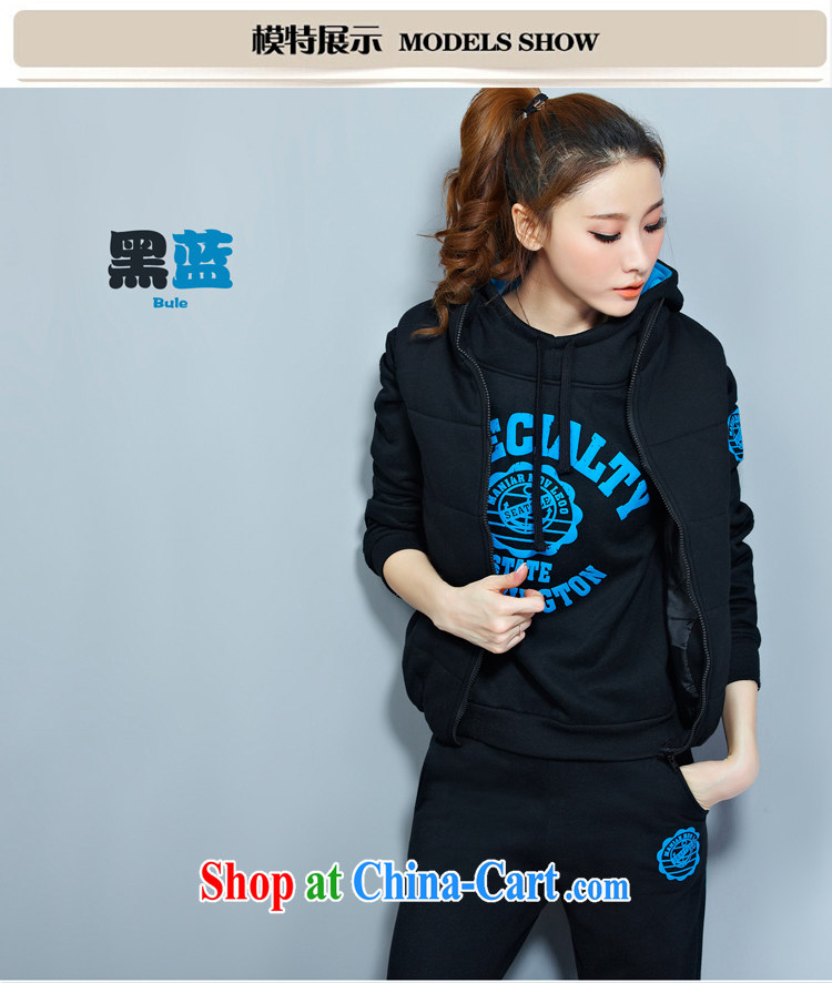 2014 Korean autumn and winter, Ms. Yi 3 piece set with the lint-free cloth, Sport Kits thick Leisure package Black blue XXXXL pictures, price, brand platters! Elections are good character, the national distribution, so why buy now enjoy more preferential! Health