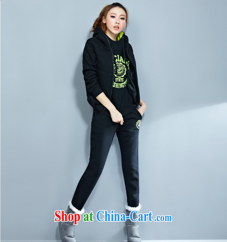 2014 Korean autumn and winter, Ms. Yi 3 piece set with the lint-free cloth, Sport Kits thick Leisure package Black blue XXXXL pictures, price, brand platters! Elections are good character, the national distribution, so why buy now enjoy more preferential! Health