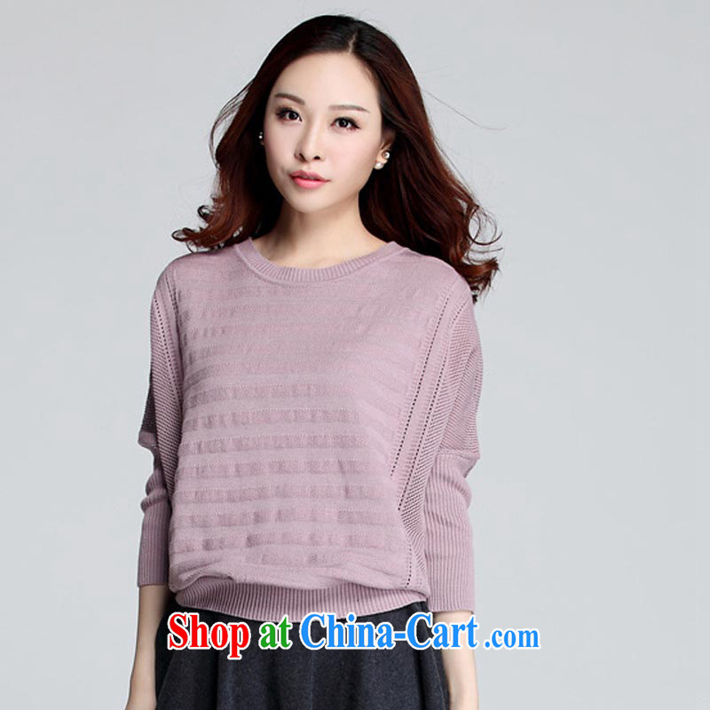 Loved autumn and winter clothing Korean leisure centers, and indeed increase, female bat long-sleeved knit shirts female solid loose sweater 3590 dark pink XXXL, loved (Tanai), online shopping