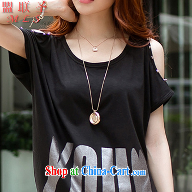 ASEAN, the 2015 summer new female Korean version the code Lounge Terrace shoulder graphics thin T pension women 6003 black XL 130 - 150 jack, ASEAN, the Holy, and shopping on the Internet