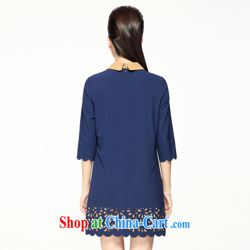 The Mecca is indeed increasing, female early autumn 2014 the new fat burning mm flower tiles loose dress 43,381 blue L, slim Mak, the Code women's clothing, and shopping on the Internet