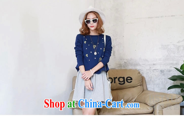 The slave 2015 new spring loaded girls stylish Korean liberal College, long-sleeved and sweater vest two-piece large, female Kit SL1939 gray XXXXL pictures, price, brand platters! Elections are good character, the national distribution, so why buy now enjoy more preferential! Health