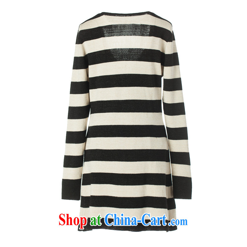 4 9 early in the fat increase, female fat MM autumn 2014 the new Korean temperament, long wool cardigan striped 4 XL (46 yards), in early April 9 (April 9th), online shopping