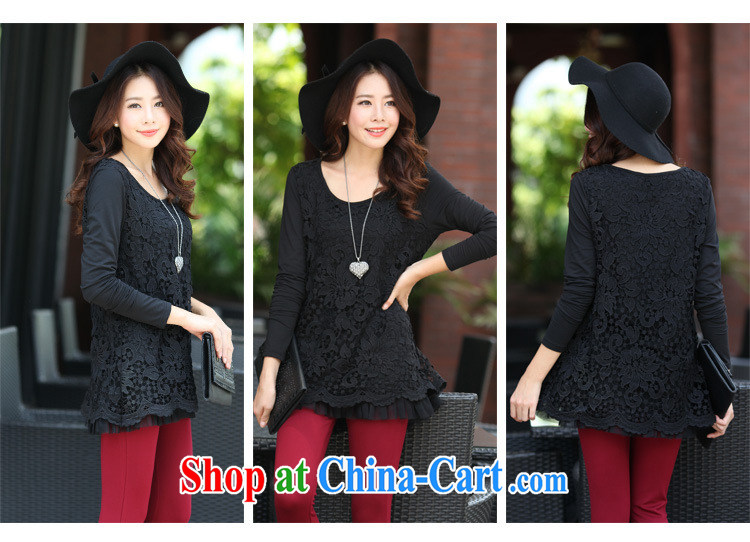 Ink marks spring 2015 modern Korean version of the new, larger female round-collar simple lace check spend double T-shirt solid black T-shirt 4 XL (suitable for 165 - 180 jack) pictures, price, brand platters! Elections are good character, the national distribution, so why buy now enjoy more preferential! Health