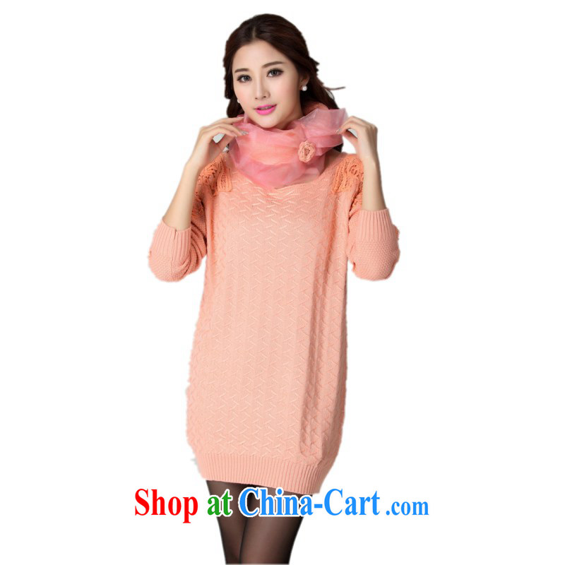 The delivery package as soon as possible the 2014 autumn and winter with Korean OL elegance beauty knitted dresses XL minimalist sweater short skirts and long-sleeved pink are Code about 130 - 190 jack