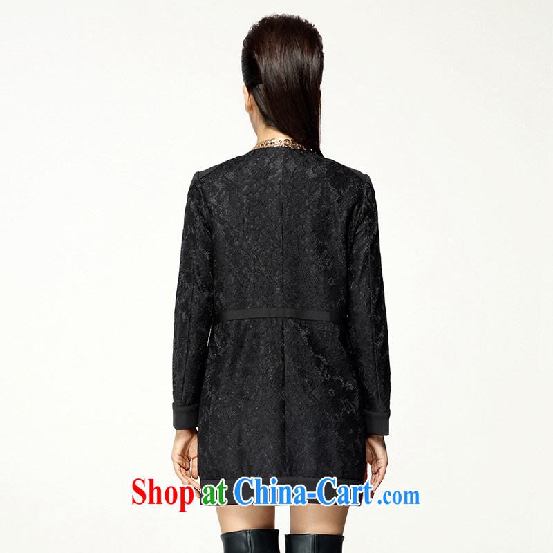 The Mak is the women fall 2014 with new thick mm lace stitching coat 43,321 black M, former Yugoslavia, Mak, and shopping on the Internet