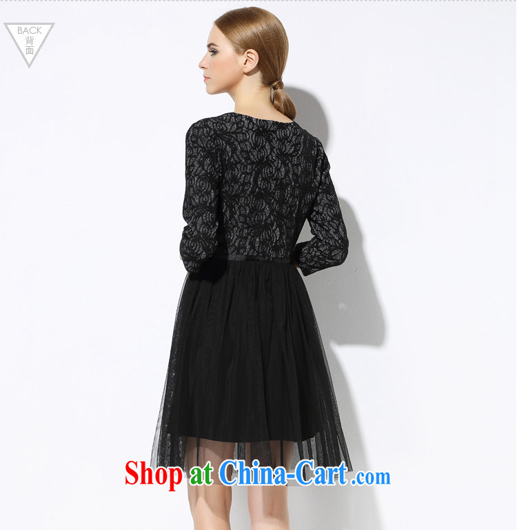Tomnrabbit fall 2014 New Europe, larger female-waist graphics thin, long, 7 cuff dress black L pictures, price, brand platters! Elections are good character, the national distribution, so why buy now enjoy more preferential! Health