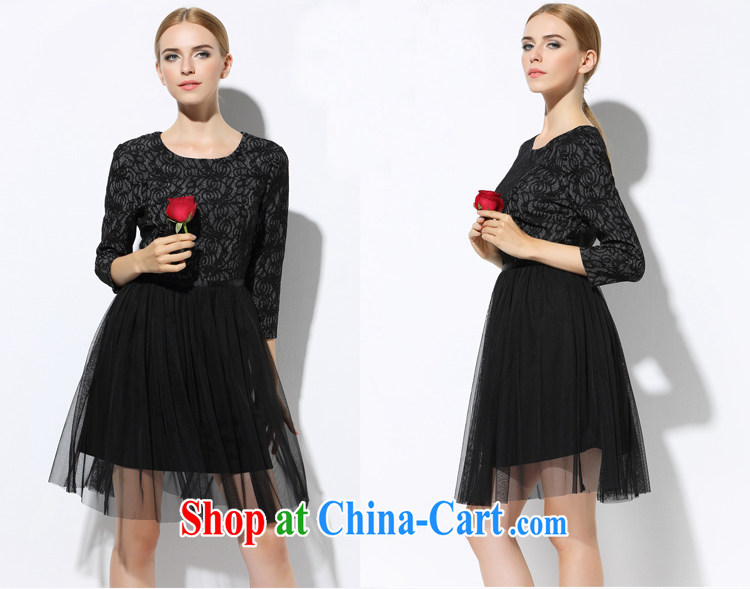 Tomnrabbit fall 2014 New Europe, larger female-waist graphics thin, long, 7 cuff dress black L pictures, price, brand platters! Elections are good character, the national distribution, so why buy now enjoy more preferential! Health