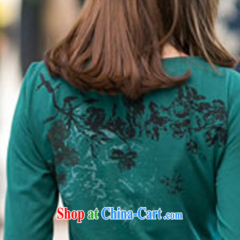 and wind Island 2014 new autumn and replace the fat XL thick MM China National Feng Shui ink stamp V collar long-sleeved larger T pension women 8803 dark L, and wind Island (HFRANDO), online shopping