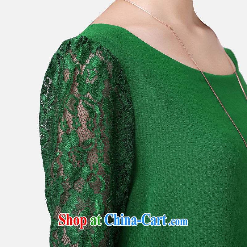 Cloud the larger female 2015 spring loose skirt thick MM long Graphics thin lace spell back and skirt green 5 XL, cloud, and shopping on the Internet