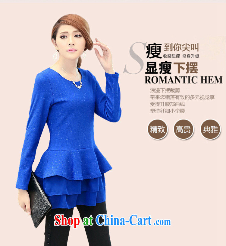 The ink marks spring 2015 new Korean trendy, female snow woven stitching flouncing T shirts beauty graphics thin romantic cascading, with round-collar long-sleeved T-shirt blue 5 XL (180 - 200 ) jack pictures, price, brand platters! Elections are good character, the national distribution, so why buy now enjoy more preferential! Health