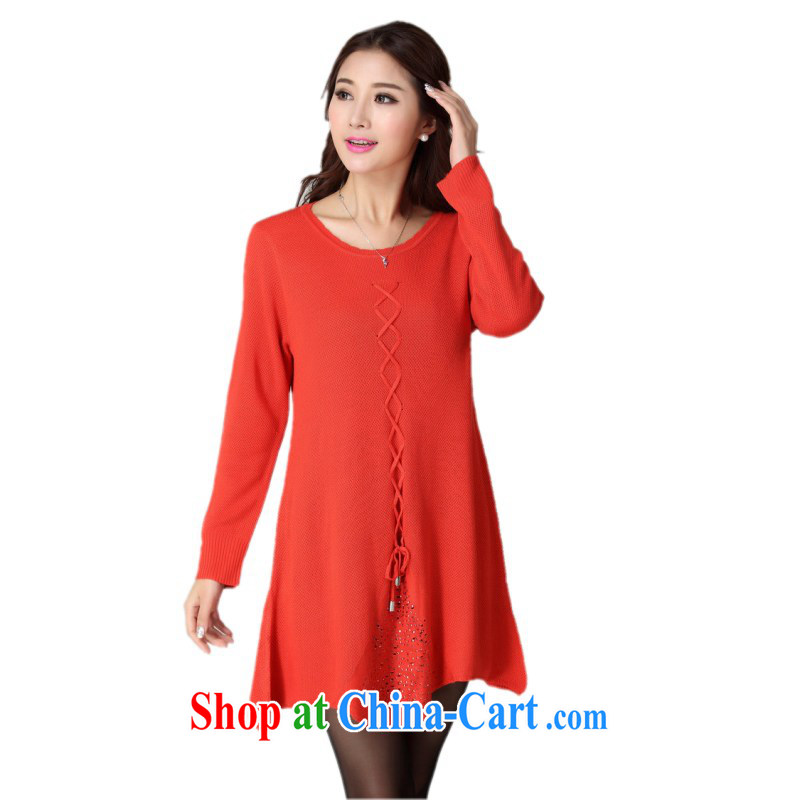 The delivery package as soon as possible e-mail fall 2014 winter clothing knitted dresses simple lady aura long-sleeved tie sweater skirt A with solid short skirt orange are, about 130 - 190 jack, constitution, Jacob (QIANYAZI), online shopping