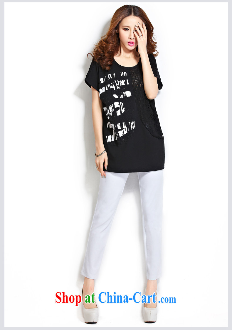In accordance with South Korea Connie 2015 female new summer larger female liberal graphics thin, long, short-sleeved T-shirt women 1175 black XXXL pictures, price, brand platters! Elections are good character, the national distribution, so why buy now enjoy more preferential! Health