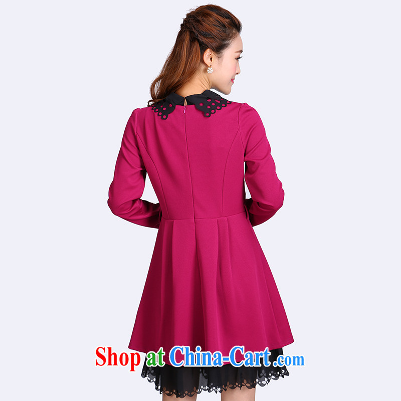 mm on the ventricular hypertrophy, women with early autumn 2014 New Kit Korean edition dolls for long-sleeved dresses video thin 8711 red 4 XL, Shani Flower (Sogni D'oro), online shopping