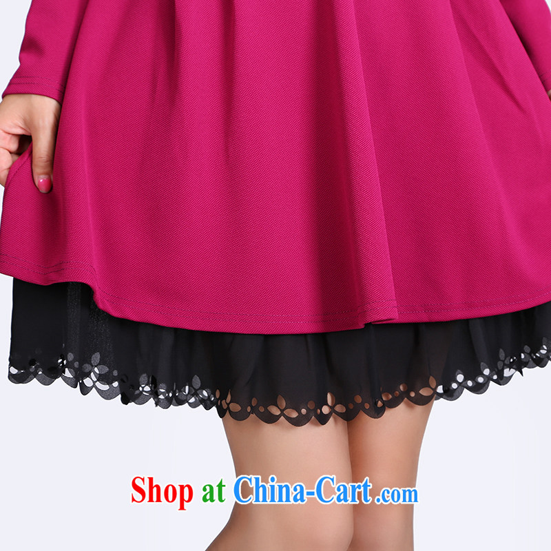 mm on the ventricular hypertrophy, women with early autumn 2014 New Kit Korean edition dolls for long-sleeved dresses video thin 8711 red 4 XL, Shani Flower (Sogni D'oro), online shopping