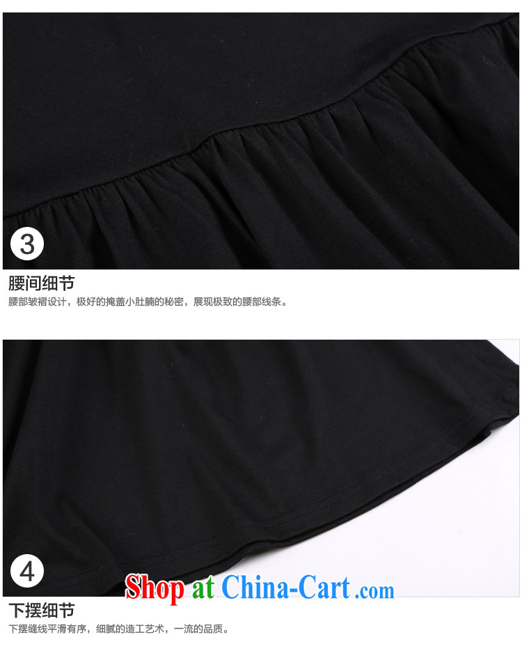 mm thick larger female 2015 summer New, and indeed increase, fat, Video thin, T shirt T-shirt woman 8704 magic black 4XL (spring new products) pictures, price, brand platters! Elections are good character, the national distribution, so why buy now enjoy more preferential! Health