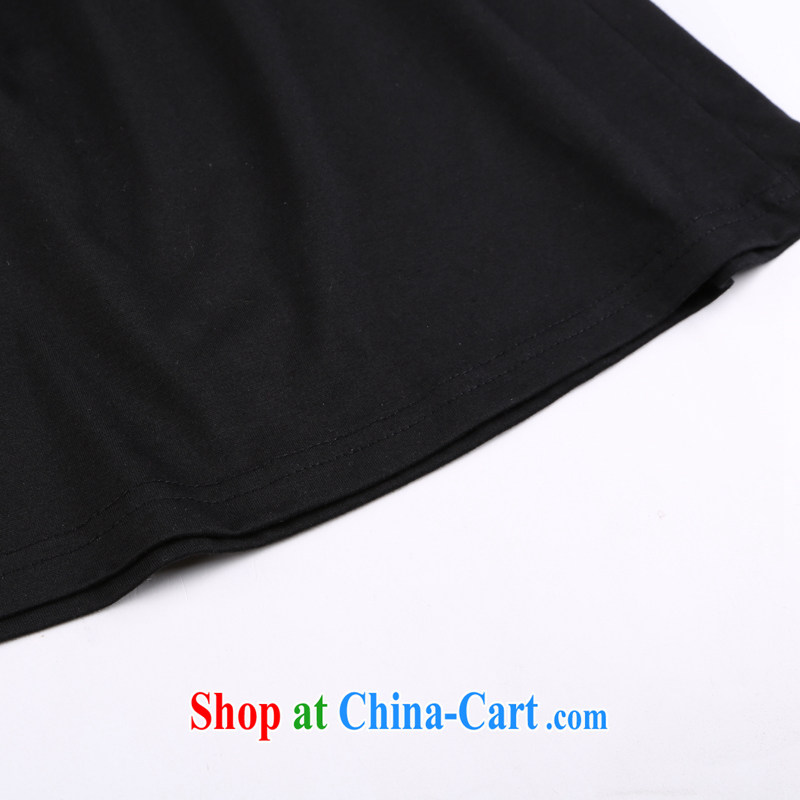 mm thick larger women 2015 summer New, and indeed increase, fat, Video thin, T shirt T-shirt woman 8704 magic black 4XL (spring new products), Shani Flower (Sogni D'oro), online shopping