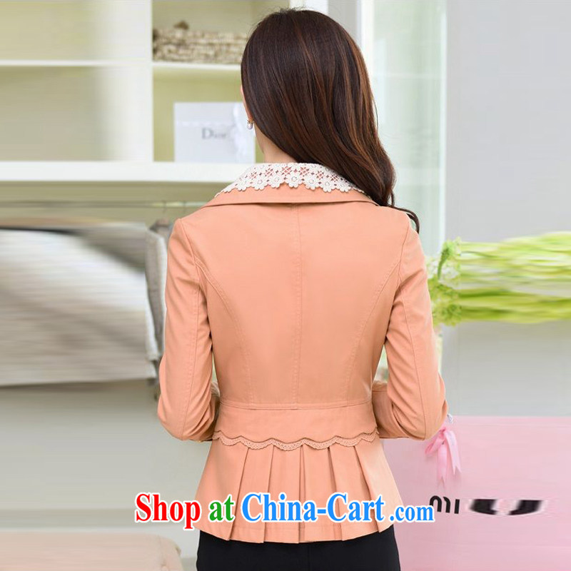 LNCN 2015 spring new XL lady lace flouncing cultivating wind jacket women jacket pink XXXL, LNCN, shopping on the Internet