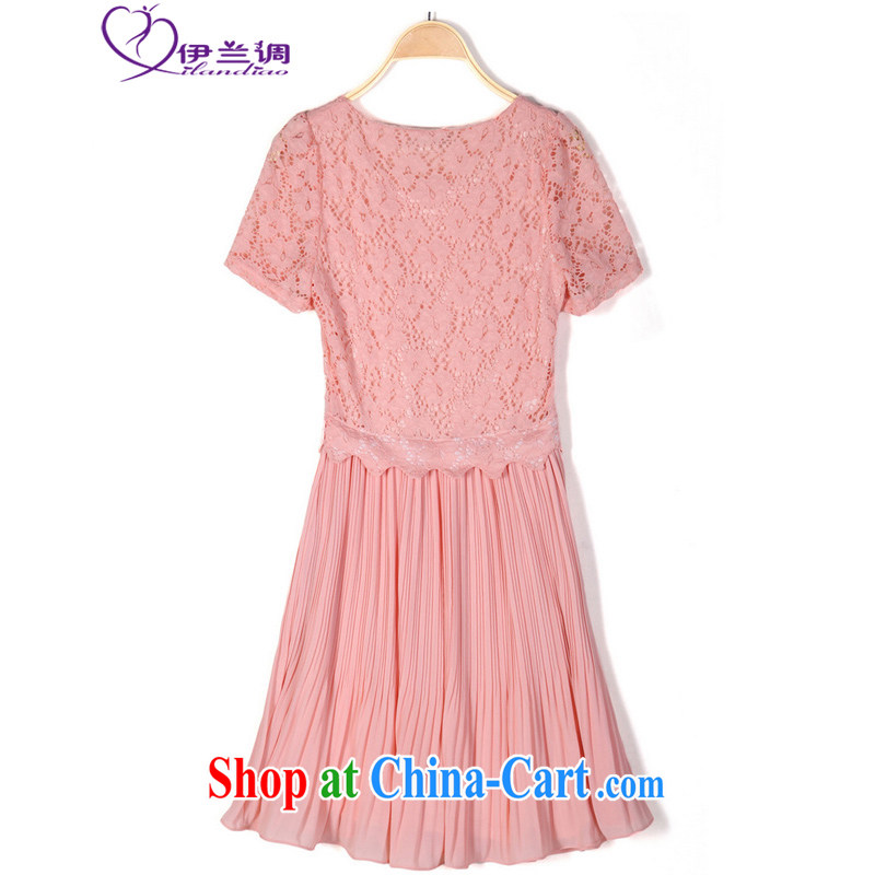 The LAN-XL girls with fat people dress lace snow woven summer 2015 New Beauty mm thick Korean version and indeed the waist dresses 2057 orange 3 XL 130 - 145 jack, the blue, and, on-line shopping