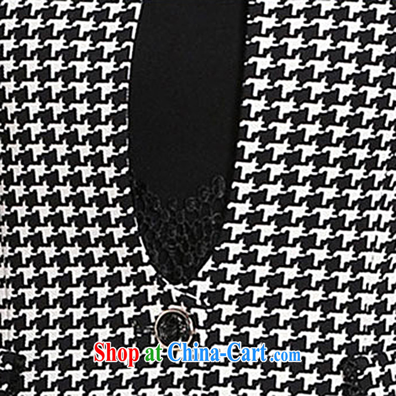 The SSU Mak 2015 new Autumn with two-piece mother with an elegant long-sleeved checkered dresses, the elderly, women with 20 black-and-white, 4 XL, the SSU Mak, shopping on the Internet