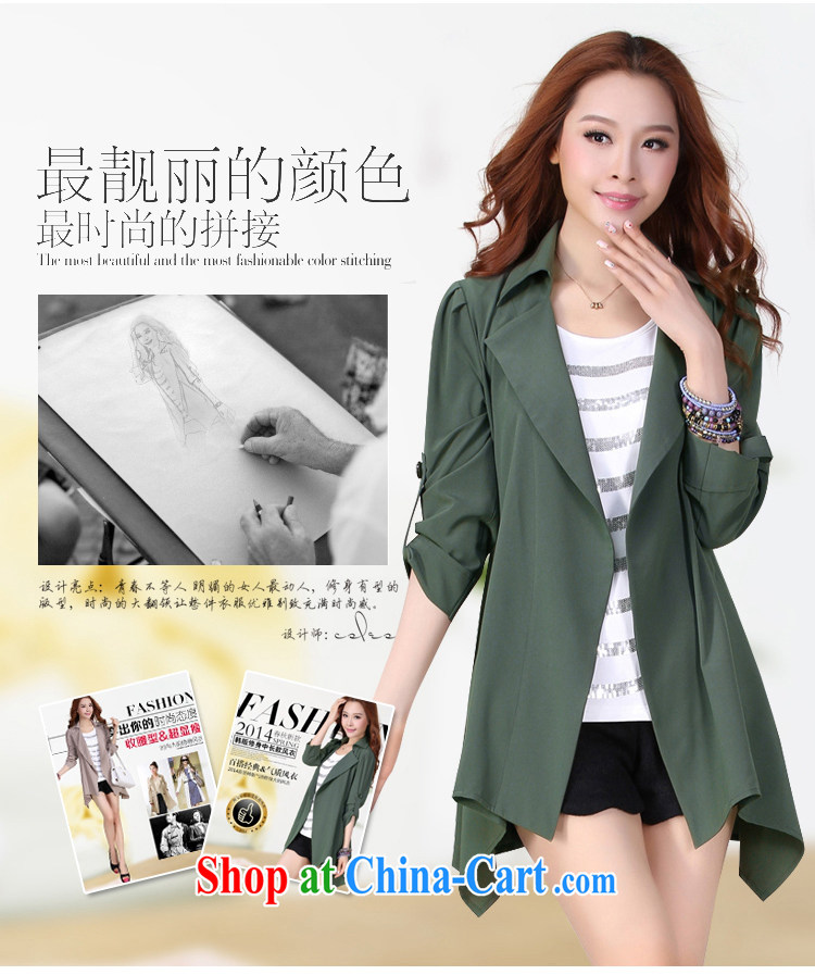 Baoxinfu 2015 summer new Korean version thick MM and indeed increase, female female windbreaker, long jacket, 9808 green XXXXXL pictures, price, brand platters! Elections are good character, the national distribution, so why buy now enjoy more preferential! Health
