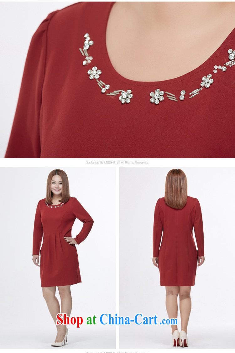 MsShe XL female 2014 autumn and winter, new beauty, long stretch the lint-free cloth dresses 8019 maroon 3XL pictures, price, brand platters! Elections are good character, the national distribution, so why buy now enjoy more preferential! Health