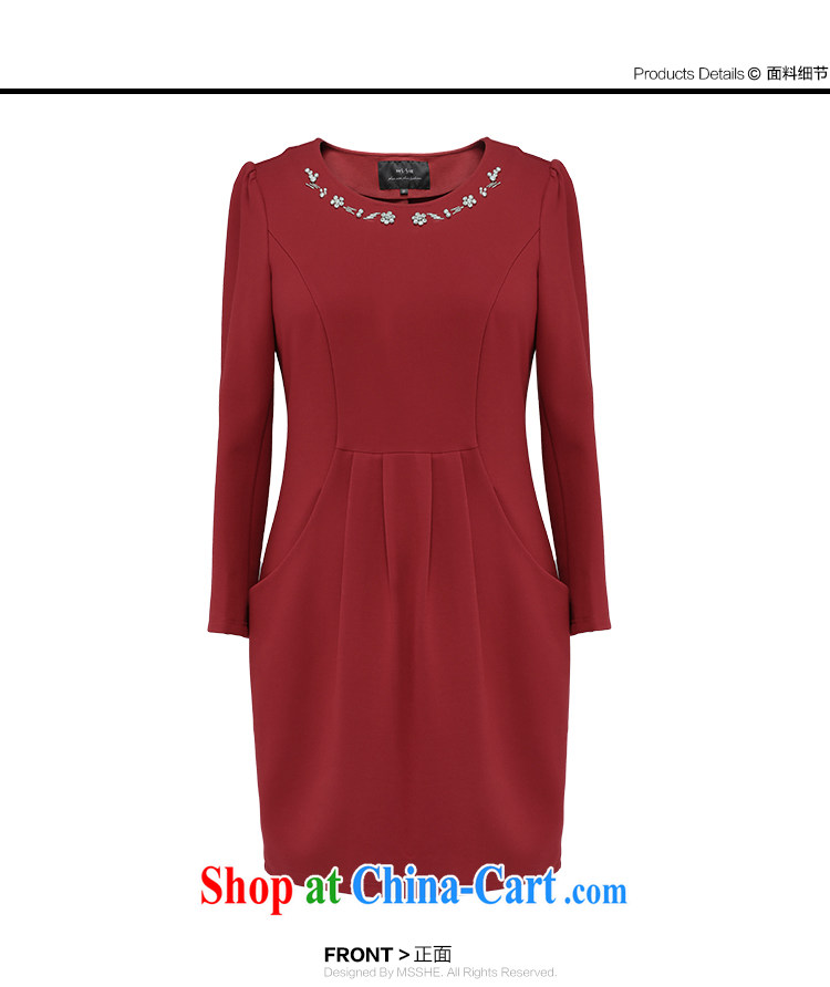 MsShe XL female 2014 autumn and winter, new beauty, long stretch the lint-free cloth dresses 8019 maroon 3XL pictures, price, brand platters! Elections are good character, the national distribution, so why buy now enjoy more preferential! Health