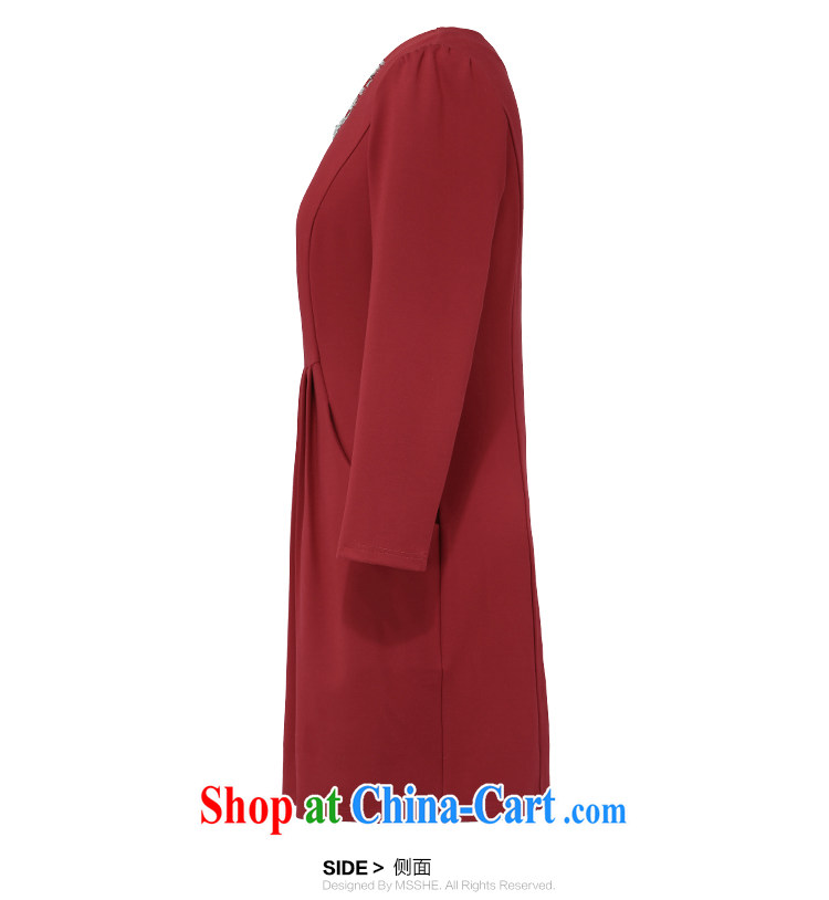 MsShe XL female 2014 autumn and winter, new beauty, long stretch the lint-free cloth dresses 8019 maroon 3XL pictures, price, brand platters! Elections are good character, the national distribution, so why buy now enjoy more preferential! Health