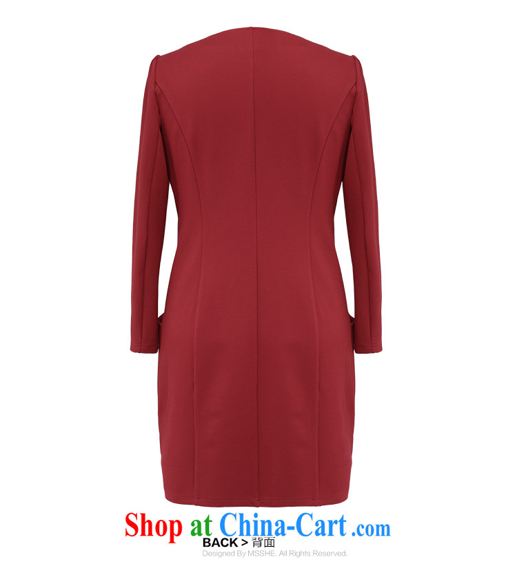 MsShe XL female 2014 autumn and winter, new beauty, long stretch the lint-free cloth dresses 8019 maroon 3XL pictures, price, brand platters! Elections are good character, the national distribution, so why buy now enjoy more preferential! Health