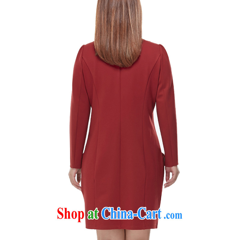 MsShe XL female 2014 autumn and winter, new beauty, long stretch the lint-free cloth dresses 8019 maroon 3XL, Susan Carroll, Ms Elsie Leung Chow (MSSHE), shopping on the Internet
